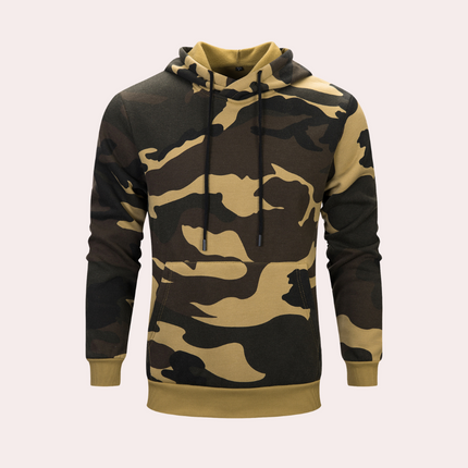 Tristan | Men's Pullover Hoodie Camouflage Print Kangaroo Pocket