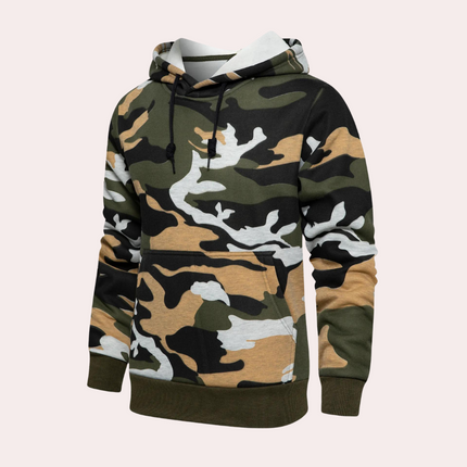 Tristan | Men's Pullover Hoodie Camouflage Print Kangaroo Pocket