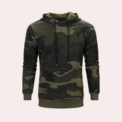 Tristan | Men's Pullover Hoodie Camouflage Print Kangaroo Pocket