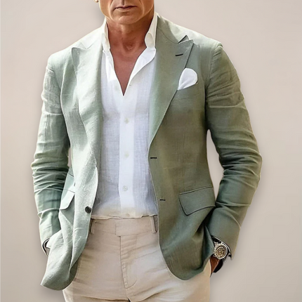 Two-Button Blazer – Notch Lapel & Front Flap Pockets