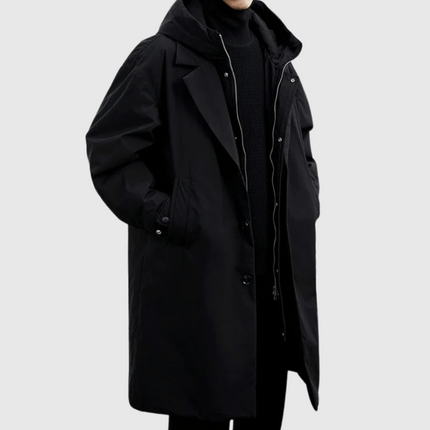 Vaelric | Men's Waterproof Raincoat Long Hooded All-Weather