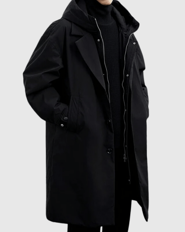 Vaelric | Men's Waterproof Raincoat Long Hooded All-Weather