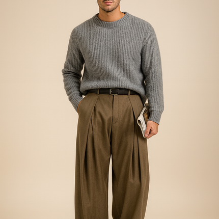 Valdren | Men's Dress Pants Wide Leg Pleated Tailored