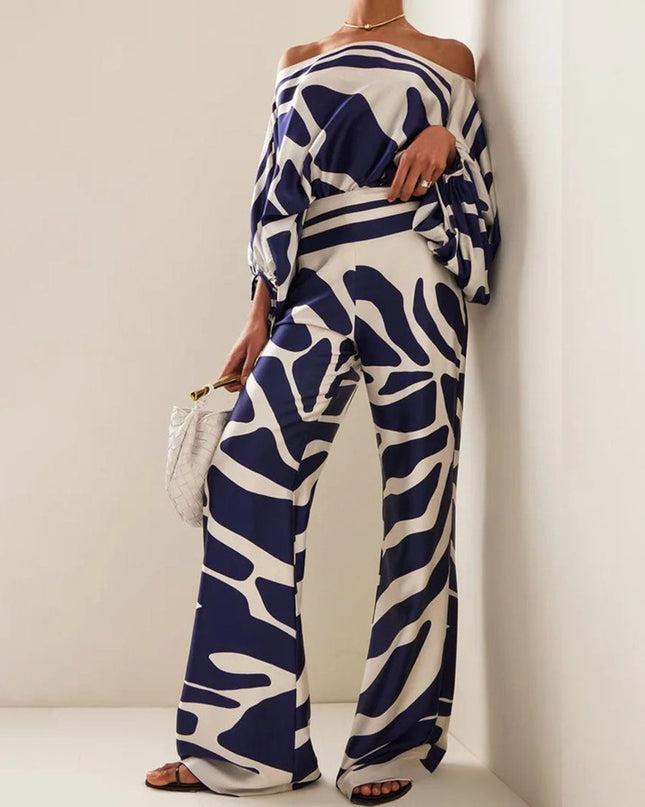 Valentina | One-Shoulder Printed Two-Piece Set