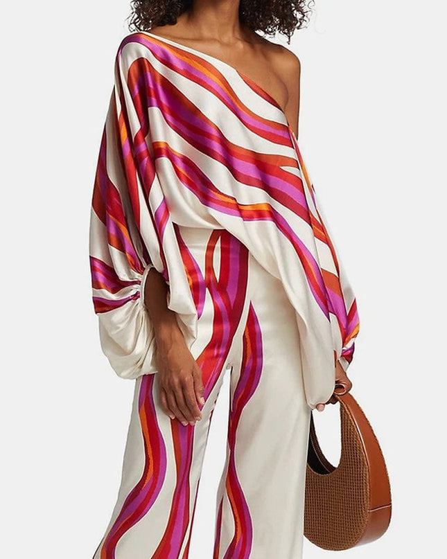 Valentina | One-Shoulder Printed Two-Piece Set