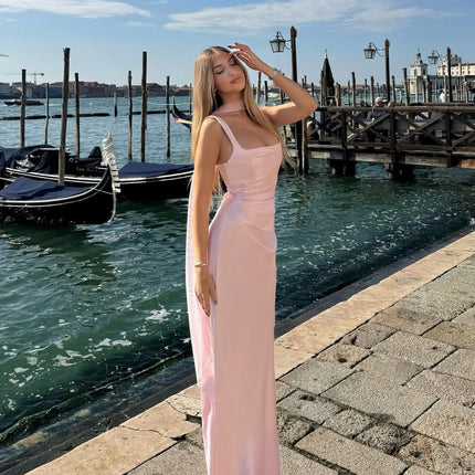 Valentina | Sleeveless Square Neck Maxi Wedding Guest Dress