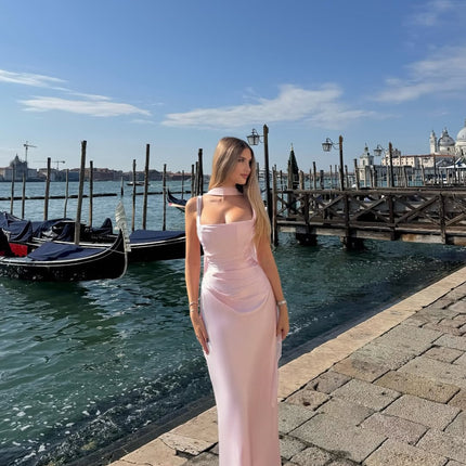 Valentina | Sleeveless Square Neck Maxi Wedding Guest Dress