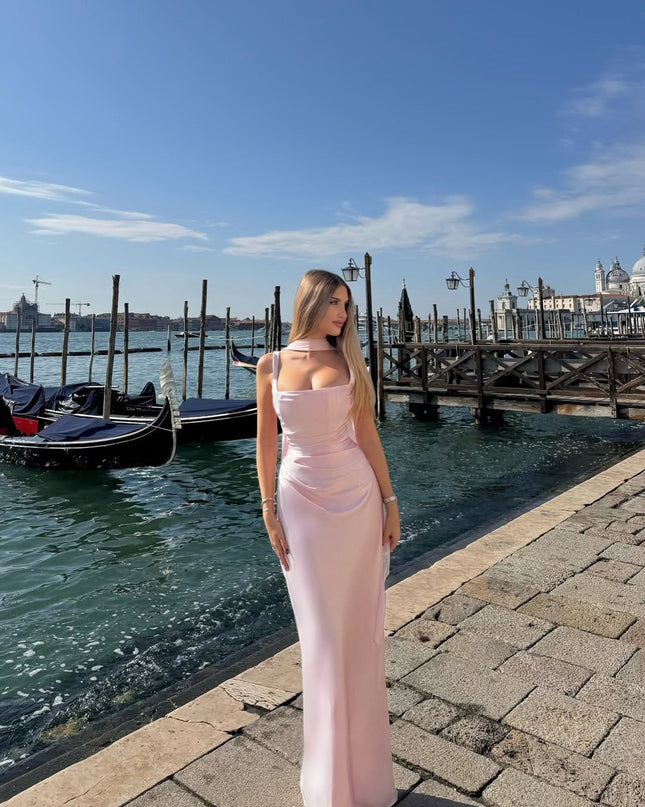 Valentina | Sleeveless Square Neck Maxi Wedding Guest Dress