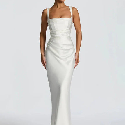 Valentina | Sleeveless Square Neck Maxi Wedding Guest Dress