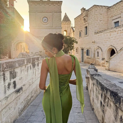 Valentina | Sleeveless Square Neck Maxi Wedding Guest Dress