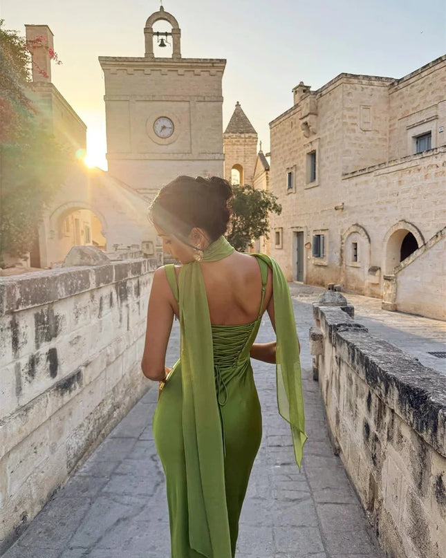 Valentina | Sleeveless Square Neck Maxi Wedding Guest Dress