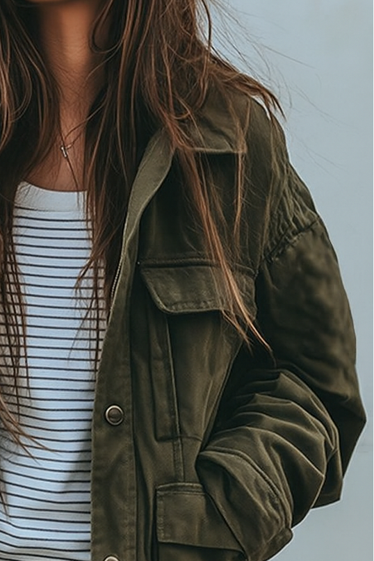 Velanique | Women's Field Jacket Utility Multi-Pocket Casual