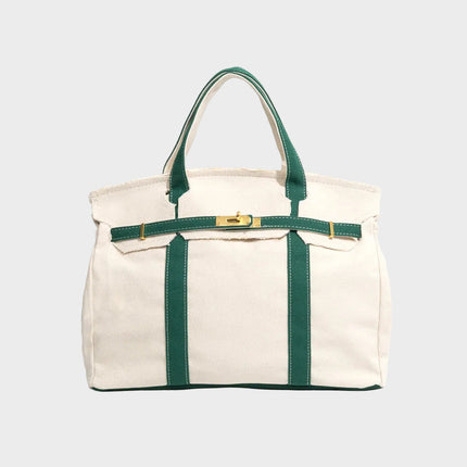 Vespera | Women's Canvas Tote Bag – Structured Top Handle