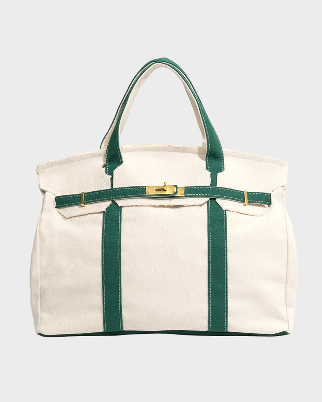 Vespera | Women's Canvas Tote Bag – Structured Top Handle