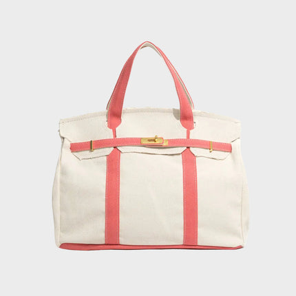 Vespera | Women's Canvas Tote Bag – Structured Top Handle