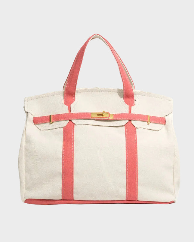Vespera | Women's Canvas Tote Bag – Structured Top Handle