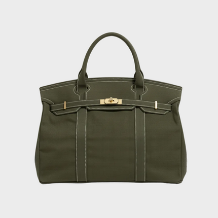 Vespera | Women's Canvas Tote Bag – Structured Top Handle