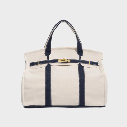 Vespera | Women's Canvas Tote Bag – Structured Top Handle