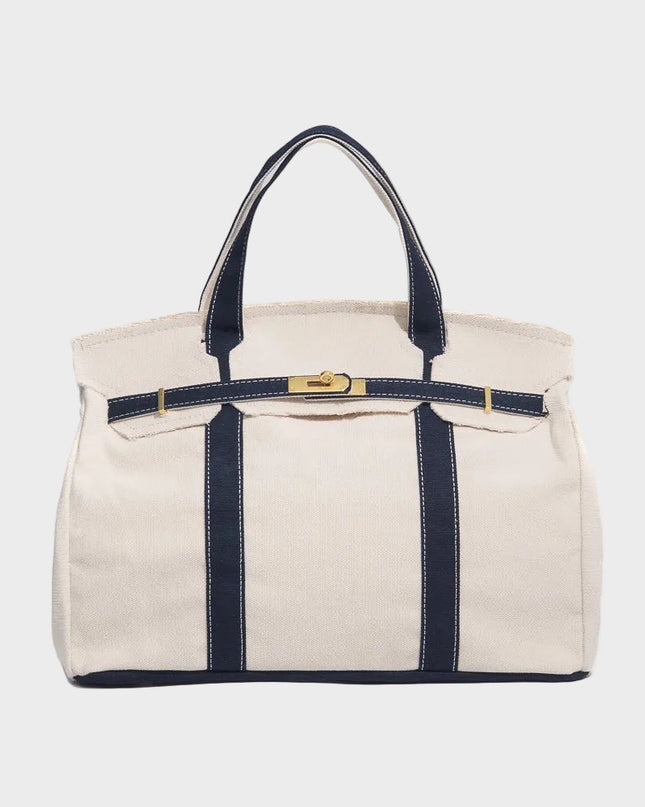 Vespera | Women's Canvas Tote Bag – Structured Top Handle