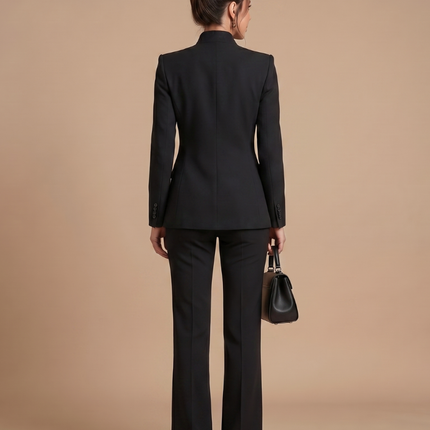 Victoria | Structured Stand Collar Tailored Pant Suit