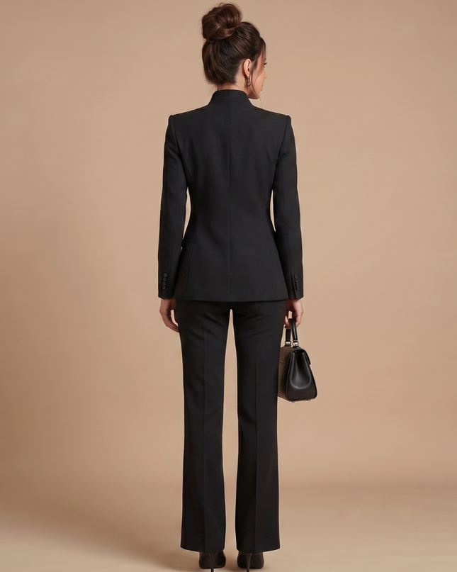 Victoria | Structured Stand Collar Tailored Pant Suit