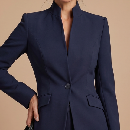 Victoria | Structured Stand Collar Tailored Pant Suit
