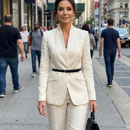 Victoria | Structured Stand Collar Tailored Pant Suit