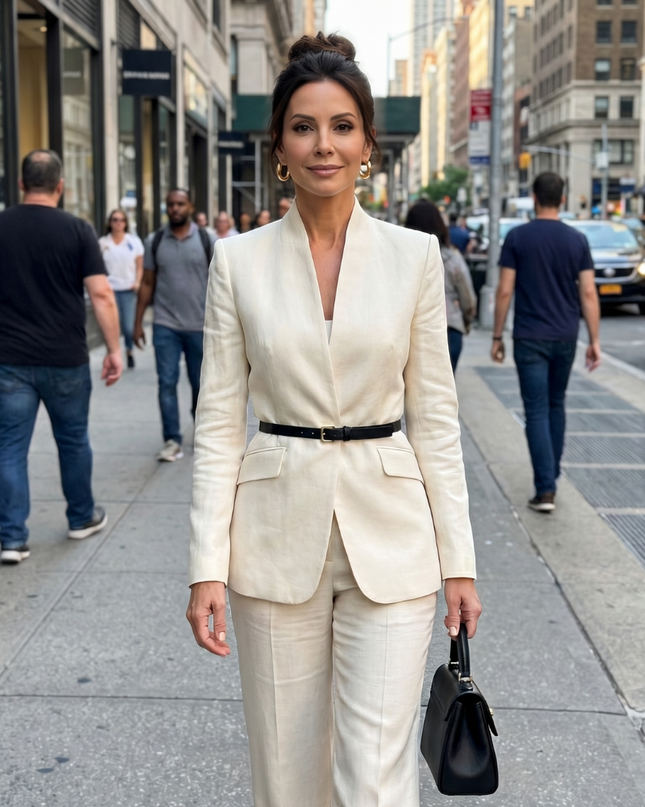 Victoria | Structured Stand Collar Tailored Pant Suit