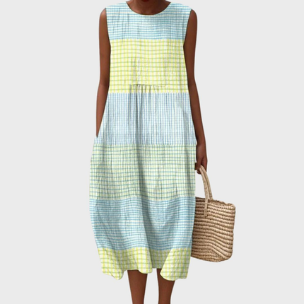 Violetta | Plaid Sleeveless Midi Dress