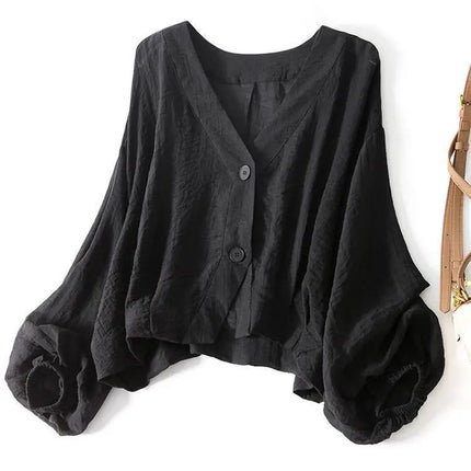 Violetta | V-Neck Button Front Blouse