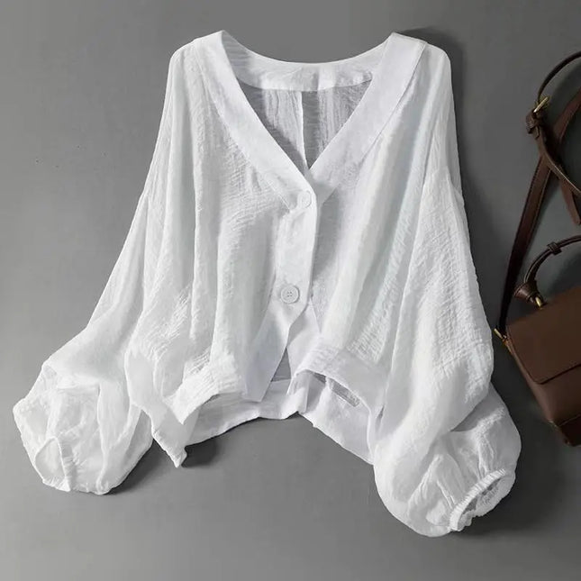 Violetta | V-Neck Button Front Blouse