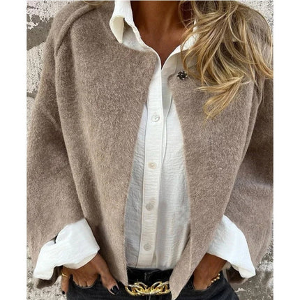 Virelisse | Women's Cropped Cardigan Button Front Wide Sleeve