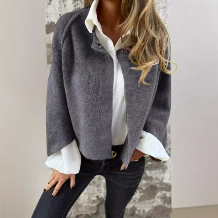 Virelisse | Women's Cropped Cardigan Button Front Wide Sleeve