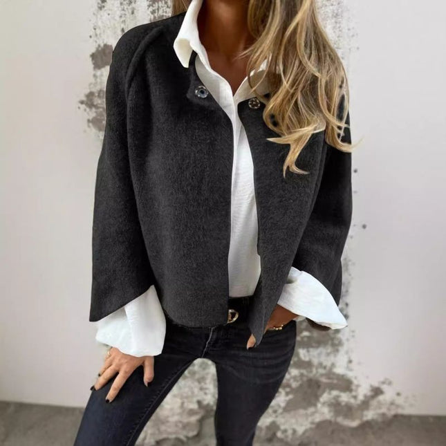 Virelisse | Women's Cropped Cardigan Button Front Wide Sleeve