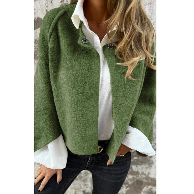 Virelisse | Women's Cropped Cardigan Button Front Wide Sleeve