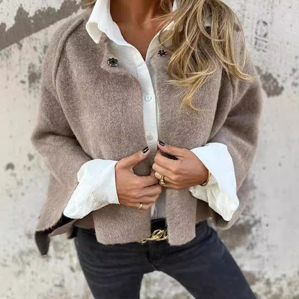 Virelisse | Women's Cropped Cardigan Button Front Wide Sleeve