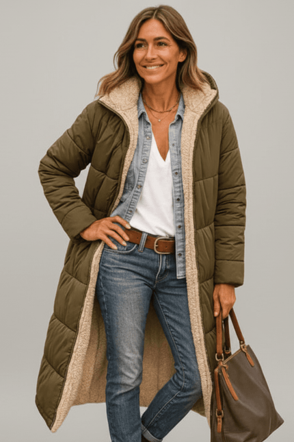 Virella | Cozy Warmth Longline Hooded Trench Coat