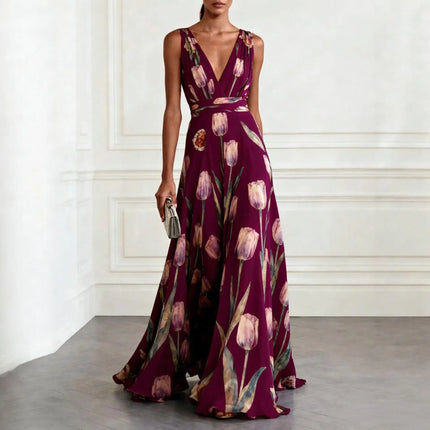 Viviana | Floral V-Neck Maxi Dress
