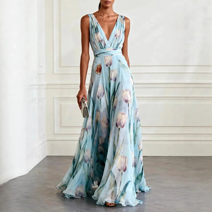 Viviana | Floral V-Neck Maxi Dress