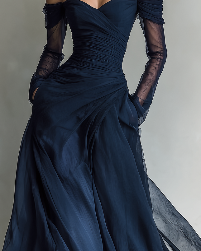 Vivienne | Ruched Off-Shoulder Fitted  Maxi Dress