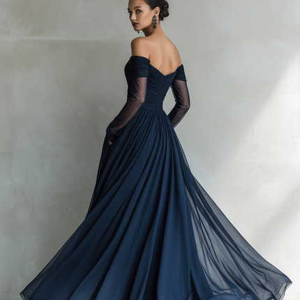 Vivienne | Ruched Off-Shoulder Fitted  Maxi Dress