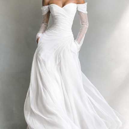 Vivienne | Ruched Off-Shoulder Fitted  Maxi Dress