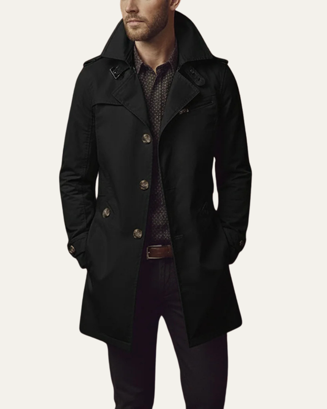 Voss | Men's Single-Breasted Trench Coat