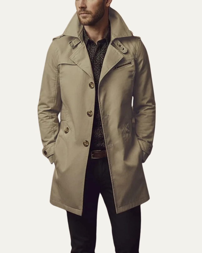 Voss | Men's Single-Breasted Trench Coat