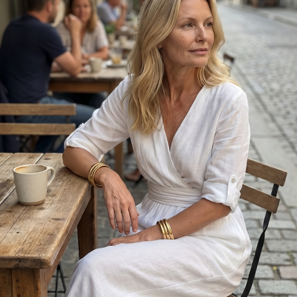 Wanda | Cross Front Wide Leg Jumpsuit with Defined Waist