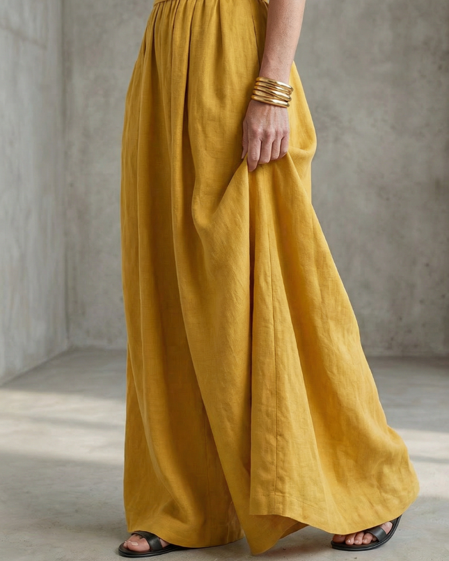 Wanda | Cross Front Wide Leg Jumpsuit with Defined Waist