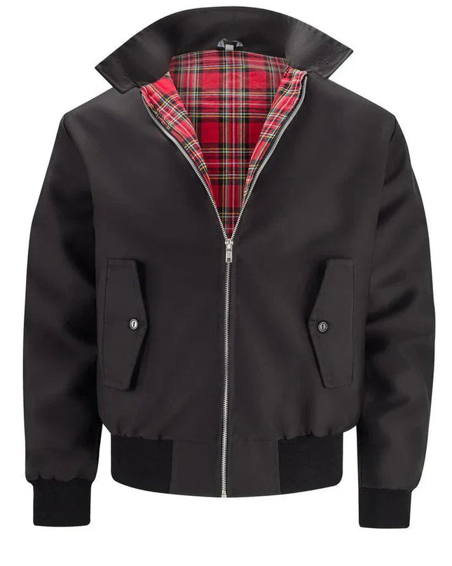 Wesley | Men's Bomber Jacket Stand Collar Plaid Lining Winter