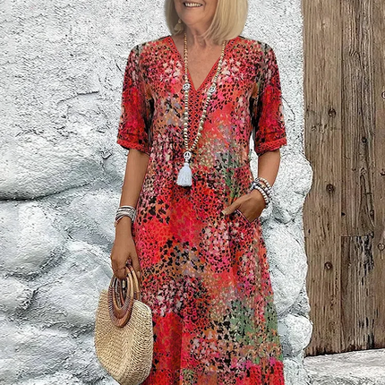 Women’s Abstract Floral Midi Dress