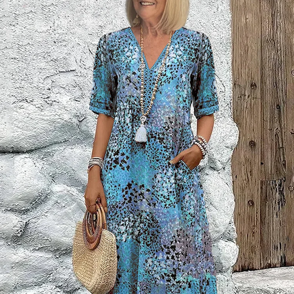 Women’s Abstract Floral Midi Dress