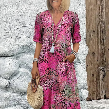 Women’s Abstract Floral Midi Dress